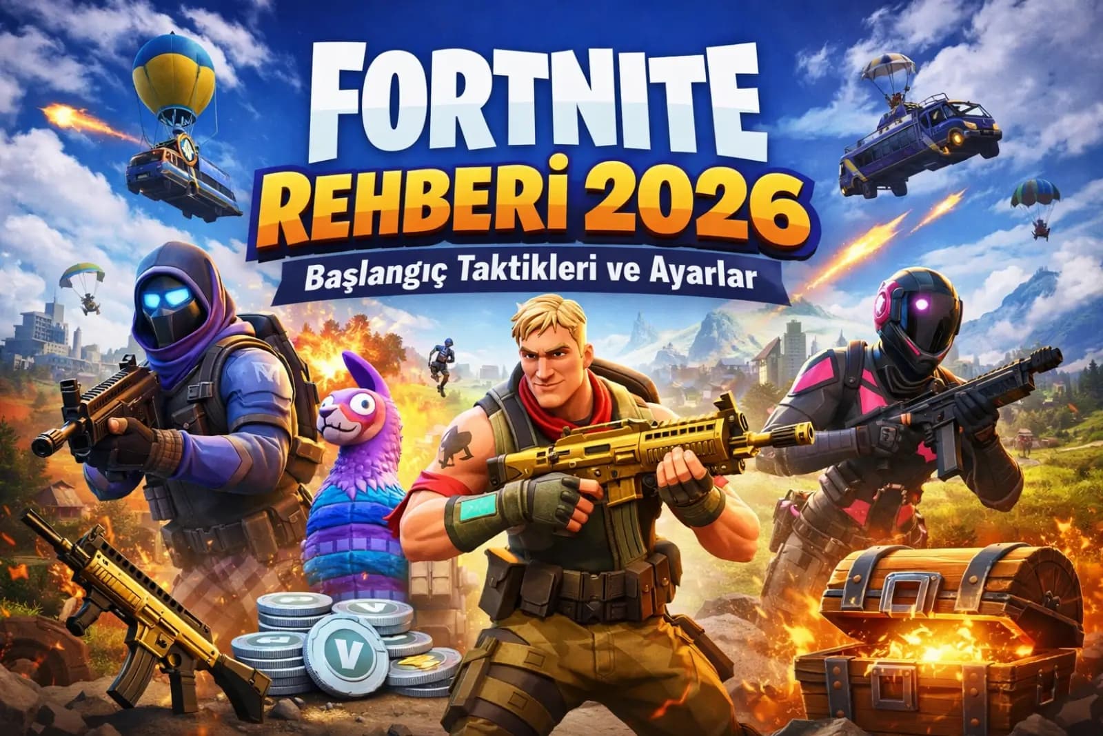 Fortnite Rehberi 2026: Başlangıç Taktikleri, En İyi Ayarlar (FPS), Ranked, V-Papel ve Duo/Ekip Bulma